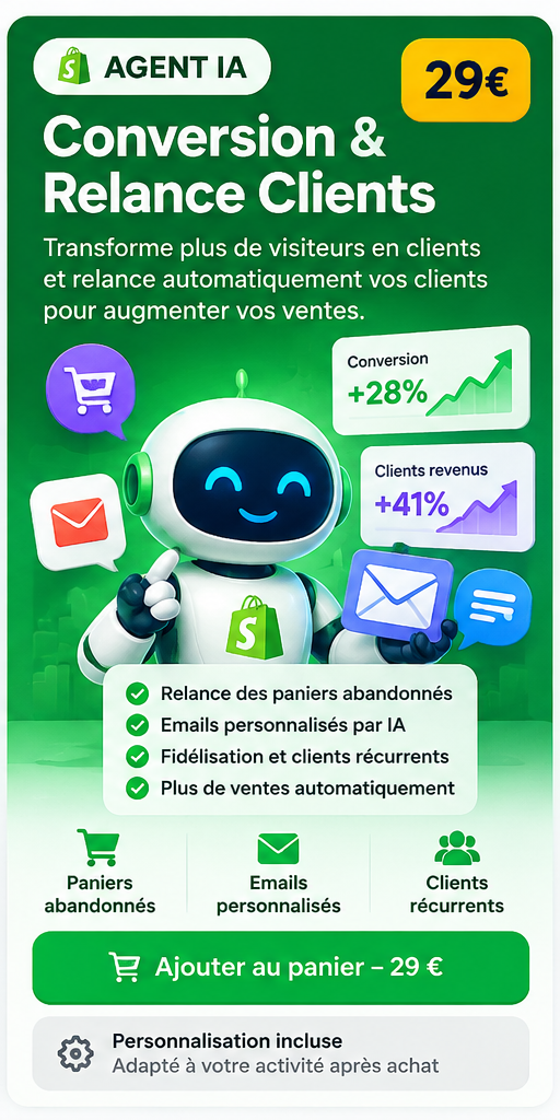 Agent IA Conversion & Relance Clients — Shopify + n8n