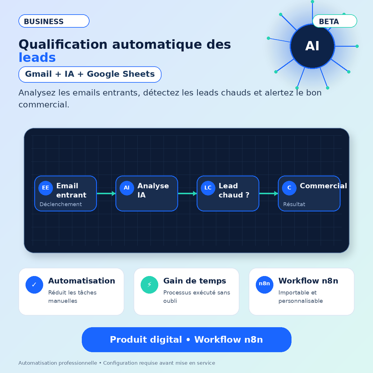 Qualification automatique des leads par email — Workflow n8n