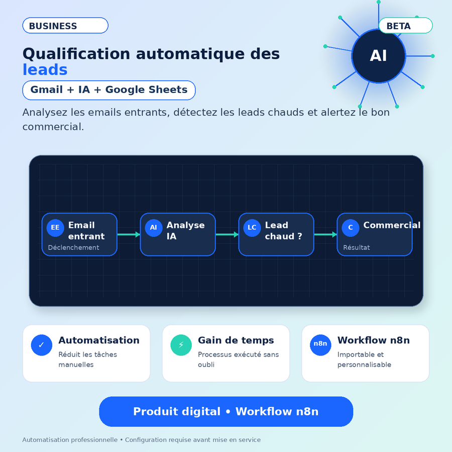 Qualification automatique des leads par email — Workflow n8n